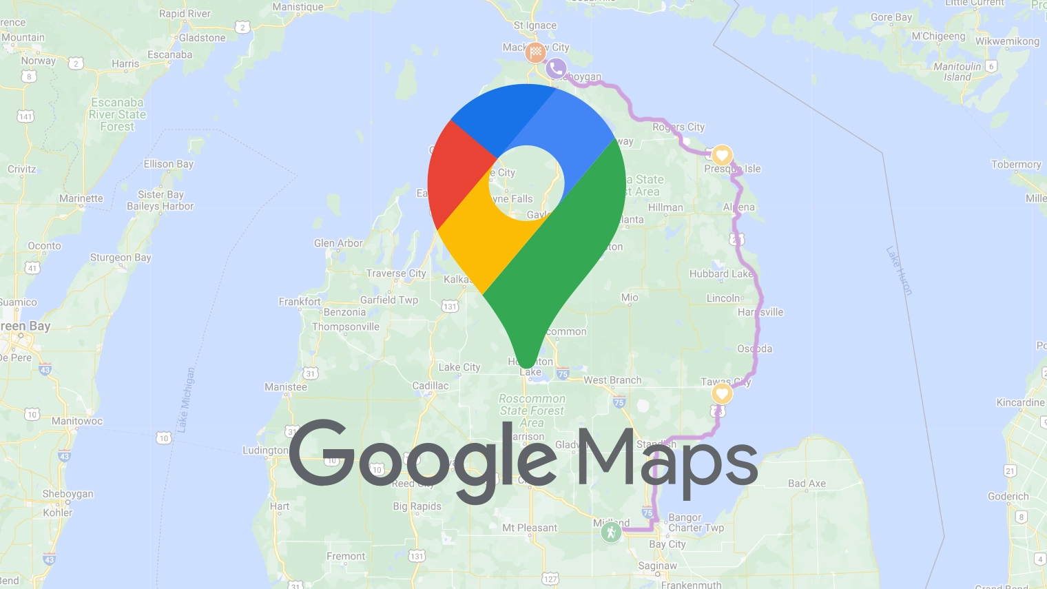 Course map with Google Maps logo